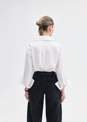 Fitted Shirt in Cotton Poplin - White - CO Collections